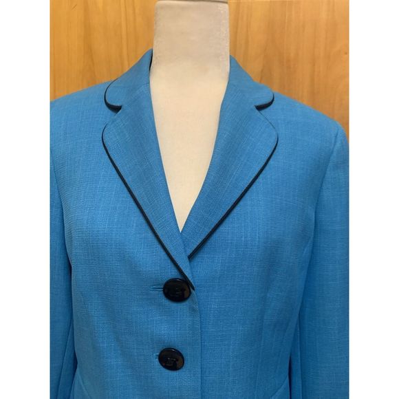 Evan Picone Blazer Women’s 10 Teal Blue Professional Suit Separates Jacket Lined - Picture 5 of 12